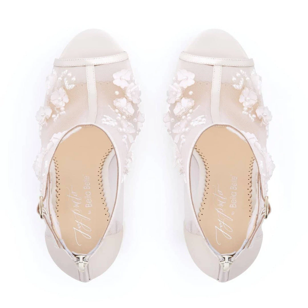 BELLE BY JOY PROCTOR Wedding Booties Flower Embroidered Boots 4 BELLE BY JOY PROCTOR Wedding Booties Flower Embroidered Boots