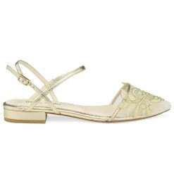 SHIRLEY GOLD Bridal Shoes Gold Flats For Wedding