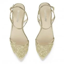 SHIRLEY GOLD Bridal Shoes Gold Flats For Wedding