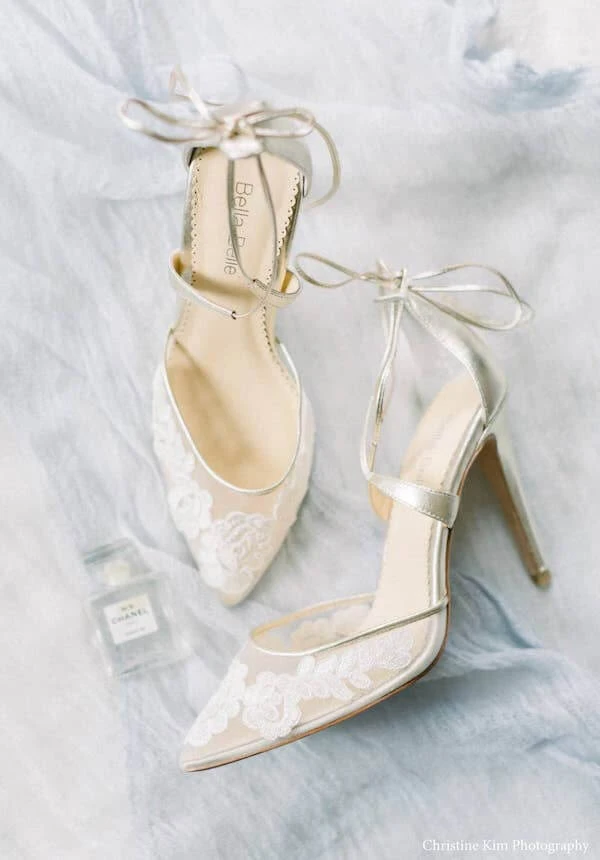 ANITA GOLD Evening & Bridal Gold Shoes Lace Floral Illusion Mesh Wedding 2 ANITA GOLD Evening & Bridal Gold Shoes Lace Floral Illusion Mesh Wedding