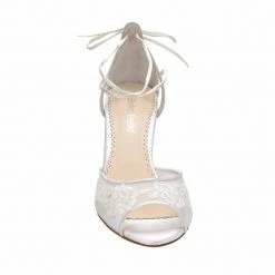 PAMELA Ivory Floral Lace Wedge Wedding Shoe