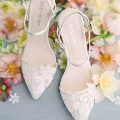 SYLVIA Lace Flower Wedding Shoes