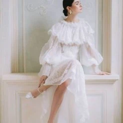 SYLVIA Lace Flower Wedding Shoes