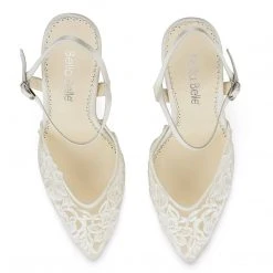 MAYA Ivory Lace And Pearl Wedding Heel