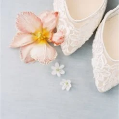 MAYA Ivory Lace And Pearl Wedding Heel