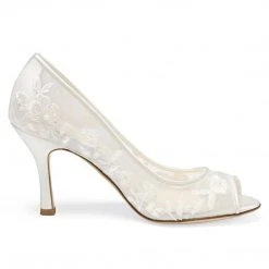 EMILY Wedding Ivory Lace Peep Toe Pump