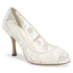 EMILY Wedding Ivory Lace Peep Toe Pump