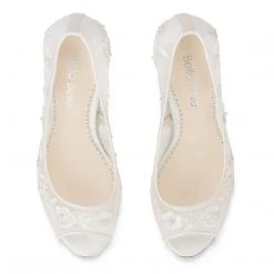 EMILY Wedding Ivory Lace Peep Toe Pump