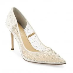 ELSA IVORY Wedding Sequin Heels Ivory Crystal Studded High Heels