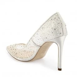 ELSA IVORY Wedding Sequin Heels Ivory Crystal Studded High Heels