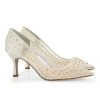 EVELYN IVORY Sparkly Ivory Kitten Heels With Sequins & Crystals Wedding