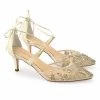 FRANCES GOLD Wedding Champagne Gold Kitten Heels With Crystals