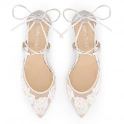 AMELIA Floral Ivory Lace Kitten Heels Wedding