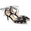 AMELIA BLACK Evening Lace Black Strap Kitten Heels