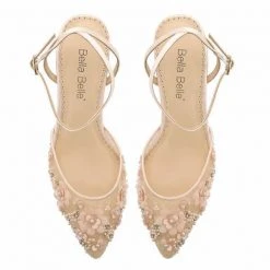 ROSA BLUSH Pearl Pink Wedding Shoes Low Heel