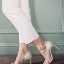 ELSA NUDE Crystal Embellished Sequin Sparkly Nude Heels Wedding