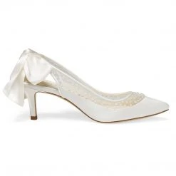 GEORGIA Ivory Kitten Heel Bridal Shoes Wedding