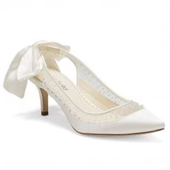 GEORGIA Ivory Kitten Heel Bridal Shoes Wedding