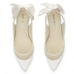 GEORGIA Ivory Kitten Heel Bridal Shoes Wedding