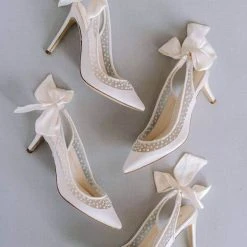 GEORGIA Ivory Kitten Heel Bridal Shoes Wedding