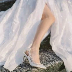 GEORGIA Ivory Kitten Heel Bridal Shoes Wedding