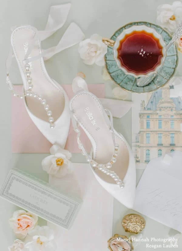 LUCIA Wedding Ivory Pearl Bridal Shoes With Bow 10 LUCIA Wedding Ivory Pearl Bridal Shoes With Bow