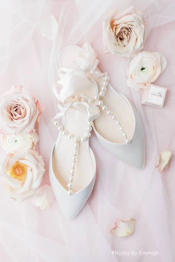 LUCIA Wedding Ivory Pearl Bridal Shoes With Bow 2 LUCIA Wedding Ivory Pearl Bridal Shoes With Bow