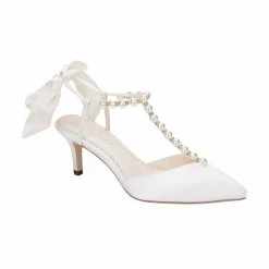 LUCIA Wedding Ivory Pearl Bridal Shoes With Bow 14 LUCIA Wedding Ivory Pearl Bridal Shoes With Bow