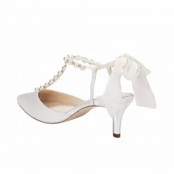 LUCIA Wedding Ivory Pearl Bridal Shoes With Bow 17 LUCIA Wedding Ivory Pearl Bridal Shoes With Bow