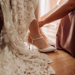 LUCIA Wedding Ivory Pearl Bridal Shoes With Bow 18 LUCIA Wedding Ivory Pearl Bridal Shoes With Bow