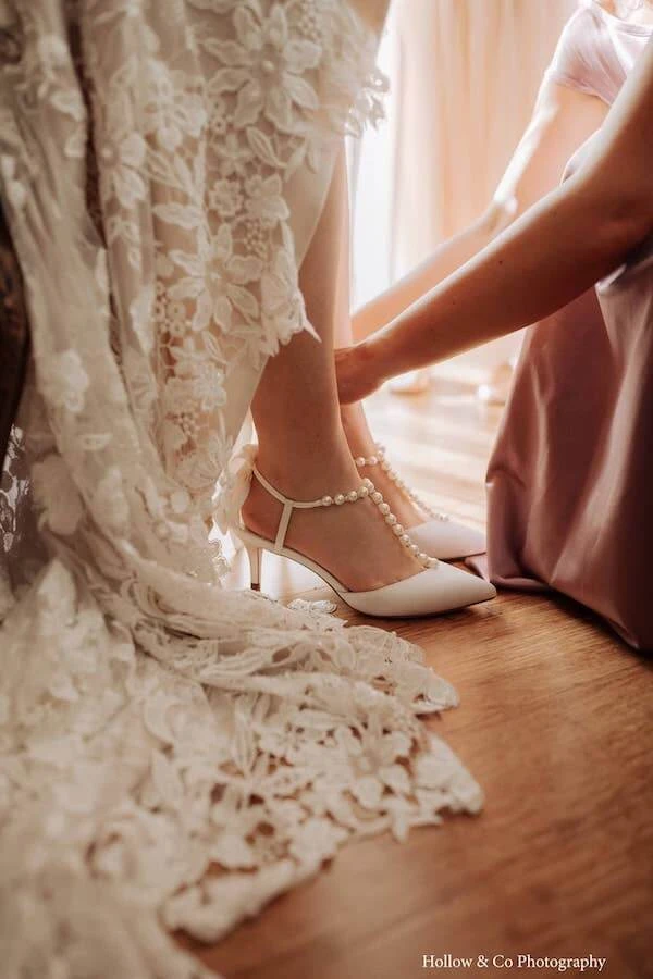LUCIA Wedding Ivory Pearl Bridal Shoes With Bow 8 LUCIA Wedding Ivory Pearl Bridal Shoes With Bow