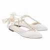 LULU Pearls And Crystal Ivory Bow Wedding Flats