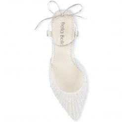 ELENA Wedding Pleated Tulle Pearl Kitten Heels 14 ELENA Wedding Pleated Tulle Pearl Kitten Heels