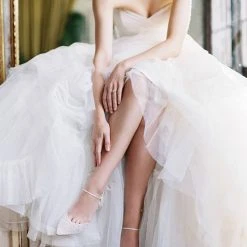 ELENA Wedding Pleated Tulle Pearl Kitten Heels 16 ELENA Wedding Pleated Tulle Pearl Kitten Heels