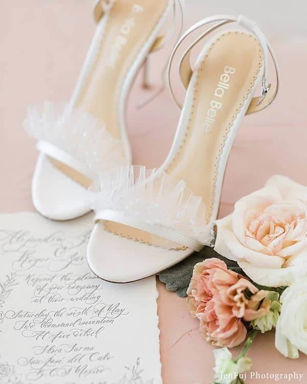 BRIDGET Polka Dot And Pleated Tulle Wedding Heel 2 BRIDGET Polka Dot And Pleated Tulle Wedding Heel