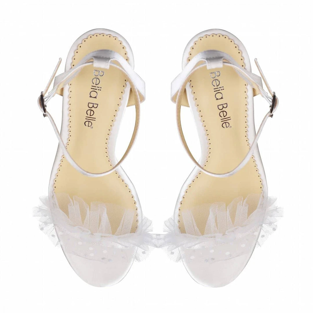 BRIDGET Polka Dot And Pleated Tulle Wedding Heel 5 BRIDGET Polka Dot And Pleated Tulle Wedding Heel
