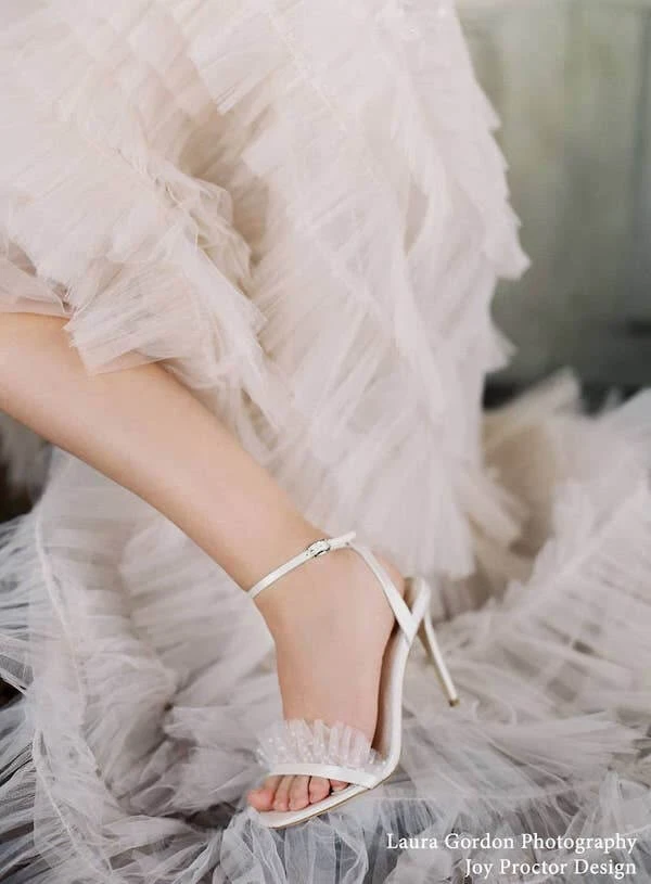 BRIDGET Polka Dot And Pleated Tulle Wedding Heel 8 BRIDGET Polka Dot And Pleated Tulle Wedding Heel