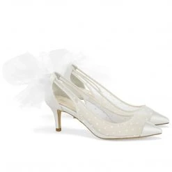 MAGGIE Polka Dot Slingback Pumps Low Heel