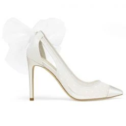 MATILDA IVORY Wedding Slingback Pumps Polka Dot High Heels