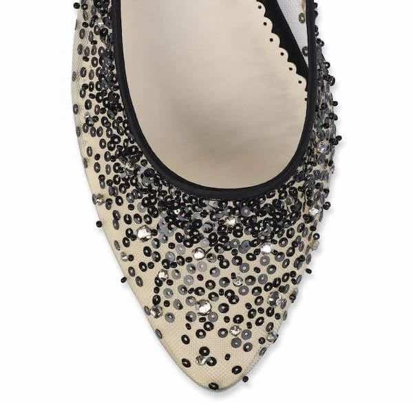 ARIEL BLACK Sequin Black Evening Flats 5 ARIEL BLACK Sequin Black Evening Flats