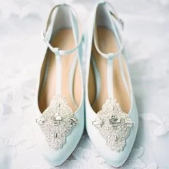 ANNALISE BLUE Blue Kitten Heel Wedding Shoes Vintage Bridal Heels 11 ANNALISE BLUE Blue Kitten Heel Wedding Shoes Vintage Bridal Heels