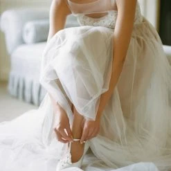 ANNALISE WHITE Art Deco Vintage White Wedding Shoes