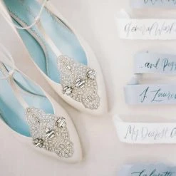 ANNALISE WHITE Art Deco Vintage White Wedding Shoes